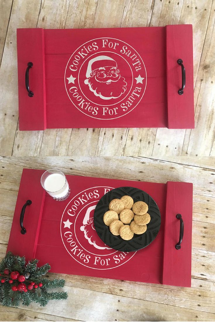 cookies for santa rustic christmas serving tray with handles christmas serving trays