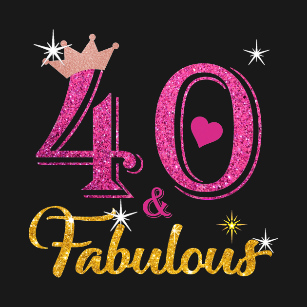 40th Birthday Forty and Fabulous Queen Turning 40 Years Old Gift - 40th Birthday Forty And Fabulous Queen - T-Shirt | TeePublic DE 40th Birthday Poster, 40th Birthday Quotes, 40th Birthday Cards, Happy 40th Birthday, 40th Birthday Parties, Happy Birthday Greetings, Birthday Images, Birthday Humor, Funny 40th Birthday Wishes