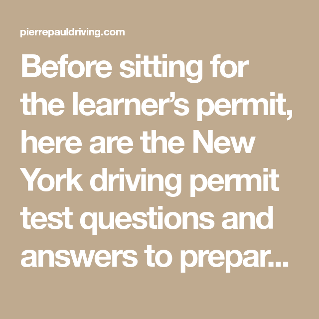 Free DMV Permit Practice Test: NY Questions and Answers for 2020