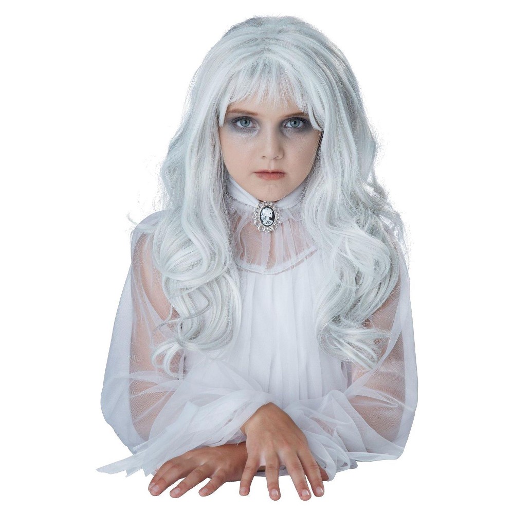 Girls' Ghost Costume Wig White, Silver #deguisementfantomeenfant