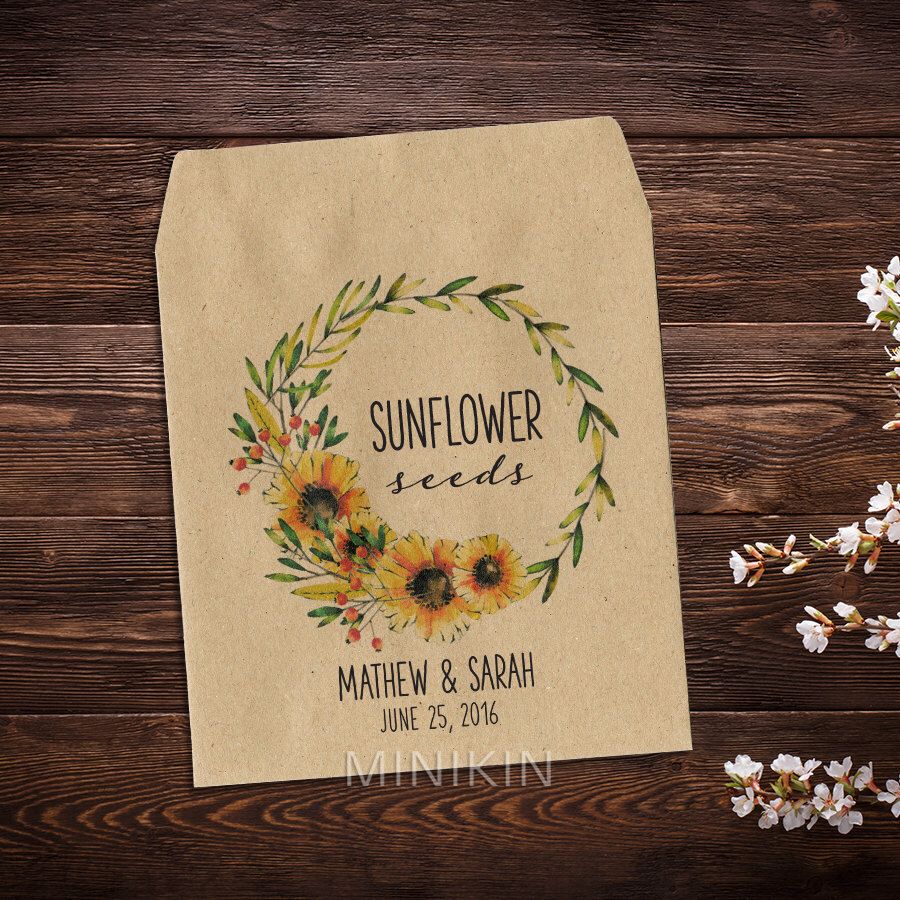 Sunflower Seed Packets Wedding Packet Favor Sunflower Seed Packets Wedding Packet Favor Let Love Grow Rustic Garden X 25