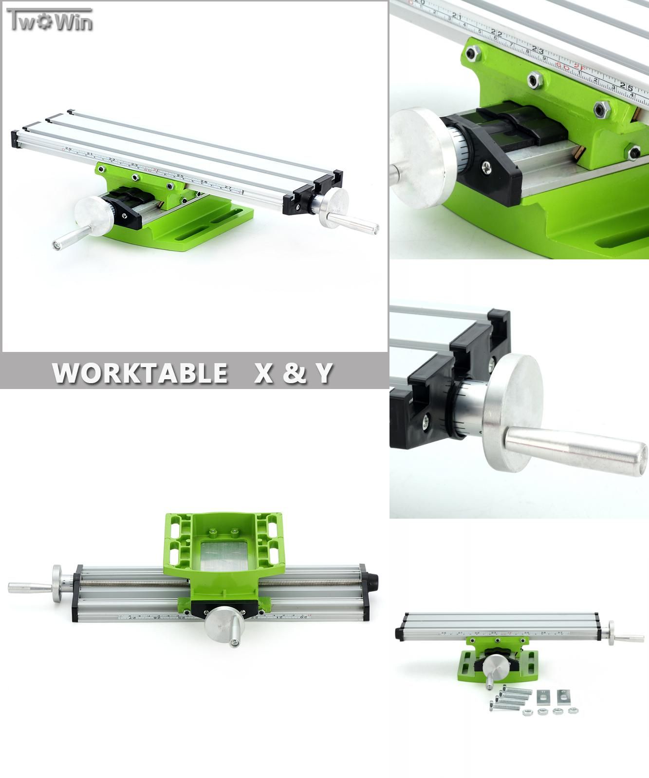 Milling Machine Bench Drill Vise X Y-Axis Adjustment Table Fixture Worktable.
