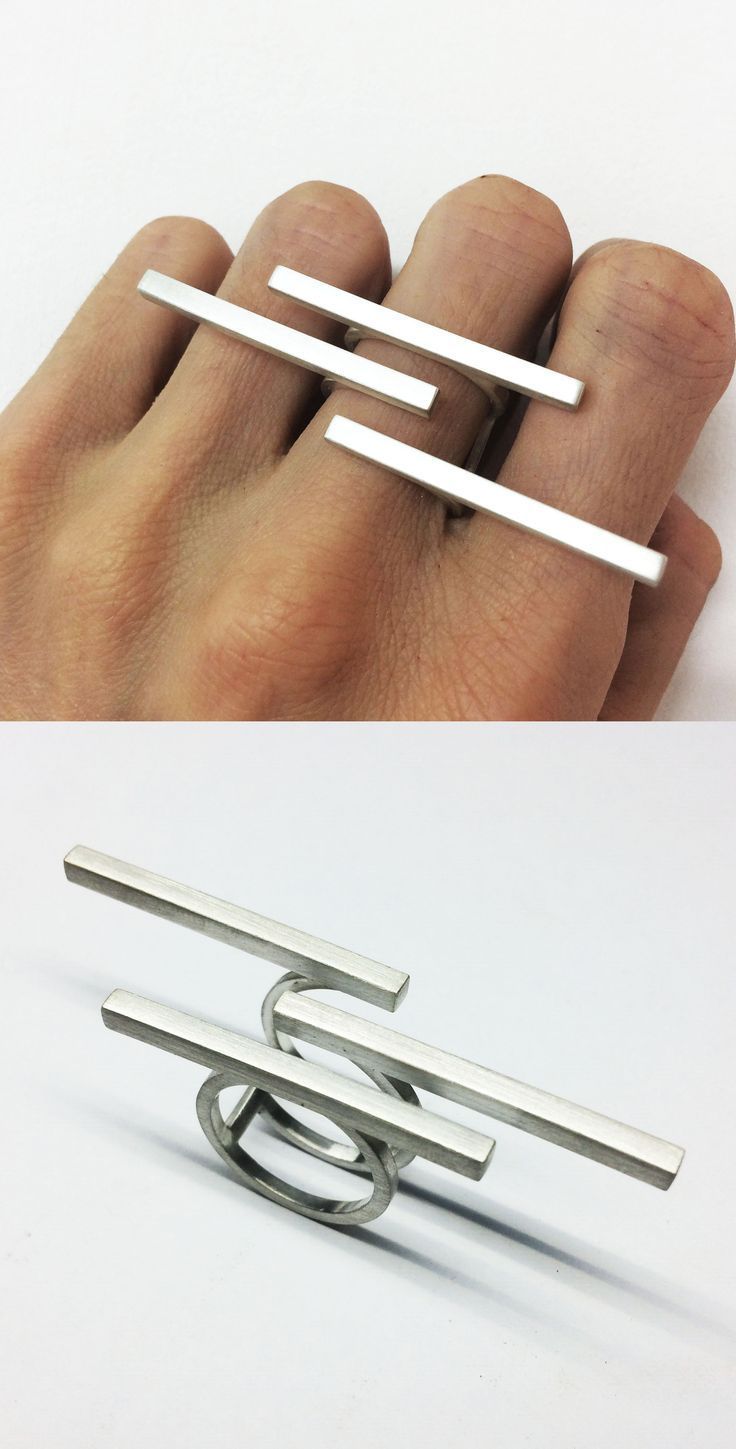BIG Statement Ring, Silber Line Ring, Silber Statement Ring, Silber Bar Ring, Si...