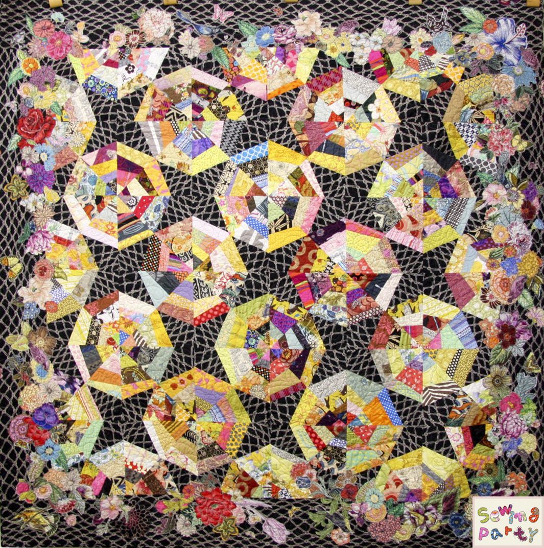 Patchwork quilting unfinished project spider web quilt scrap blocks scrappy