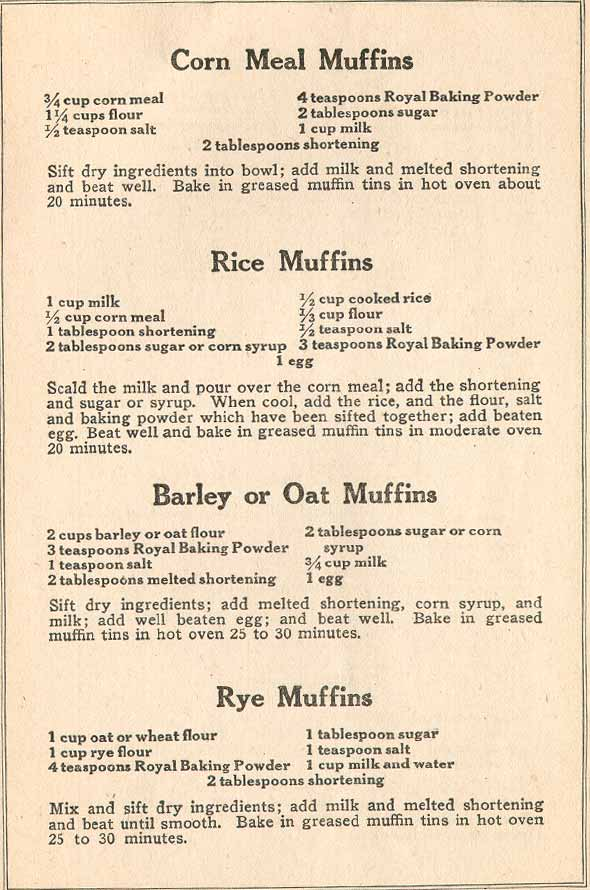 Best War Time Recipes: Preparedness Cooking Skills from the Past: Oat Muffins Retro Recipes, Old Recipes, Cookbook Recipes, Vintage Recipes, Bread Recipes, Baking Recipes, Baking Breads, Family Recipes, Cornmeal Muffins