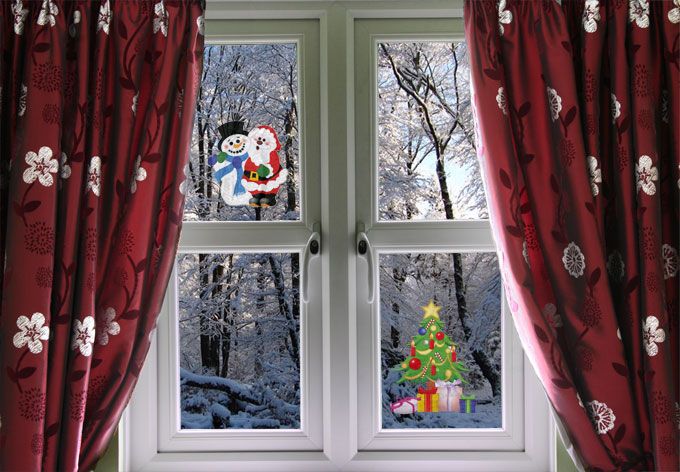 Tenda Di Natale Fai Da Te Con Raso Rosso. Le Tende Di Natale Sono Un Ottimo… | Idea Di Decorazione, Finestra Natalizia, Decorazione Finestre