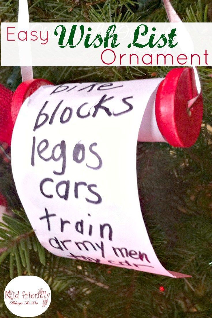 An Ornament Craft For Kids Christmas Wish List Kid