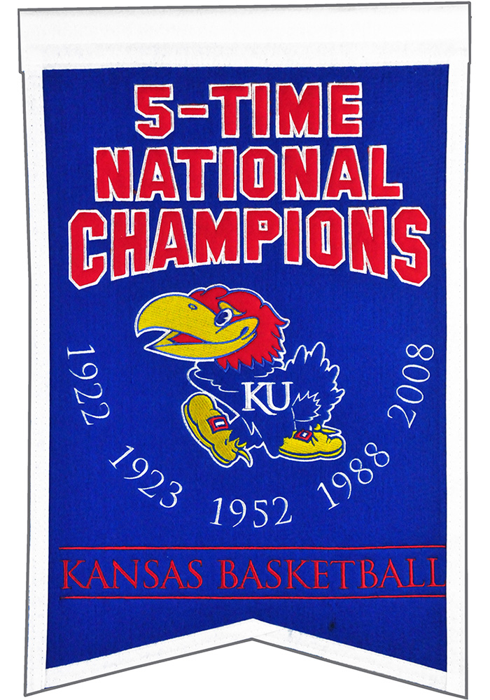 Hang this Kansas Jayhawks team logo with list of years won Banner to show off your KU Jayhawks Jayhawks spirit. This Banner features a 14x22 Champions. Measures: 14" W x 22" H, 100% Wool Blend Felt, Constructed with high-quality embroidery and applique detail, Designed with team name and logo, Includes a hanging cord for easy display!, Iron safe backing to keep banner in pristine condition, Imported Ku Jayhawks, Kansas Jayhawks, List Of Years, Kansas Basketball, Rock Chalk, Team Logo, ? Logo, University Of Kansas, Team Names