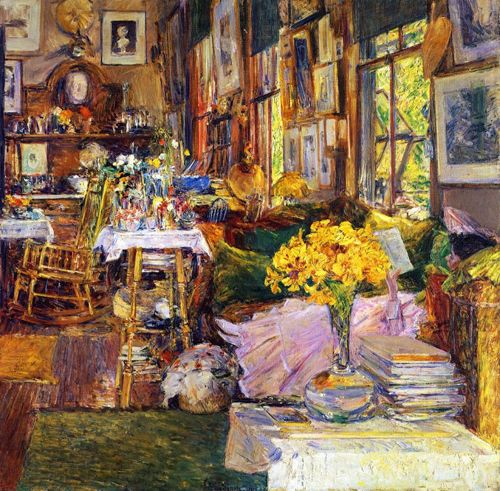 The Louvre on Pont Royal by Childe Hassam Giclee Fine Art Print Repro on Canvas