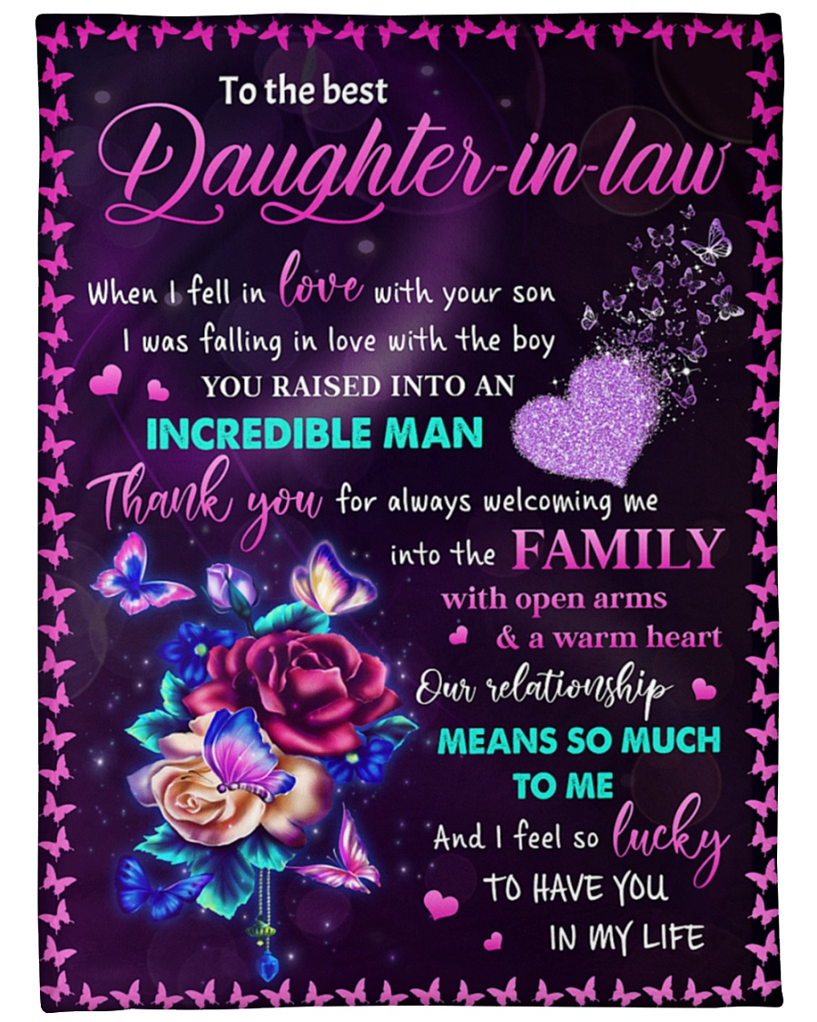 Wedding Gift Happy Fall Gift Birthday Gift, Thanksgiving Gift Gift from Mother-in-Law Letter Blanket to My Daughter-in-Law Butterfly Blanket Wedding Gift Happy Fall Gift Birthday Gift, Thanksgiving Gift Gift from Mother-in-Law Letter Blanket to My Daughter-in-Law Butterfly Blanket