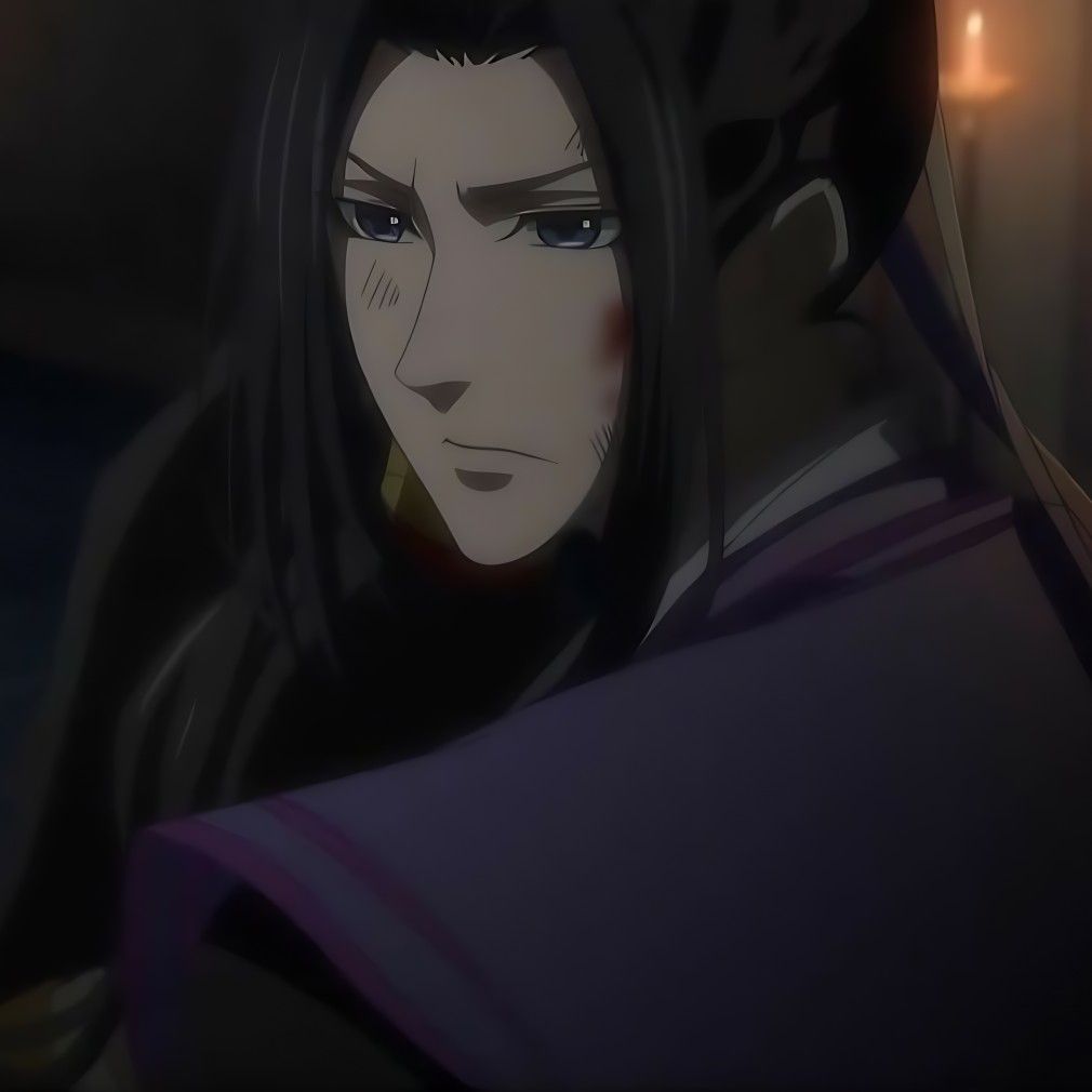 An Anime Character With Long Black Hair And Blue Eyes Looking At an-anime-character-with-long-black-hair-and-blue-eyes-looking-at