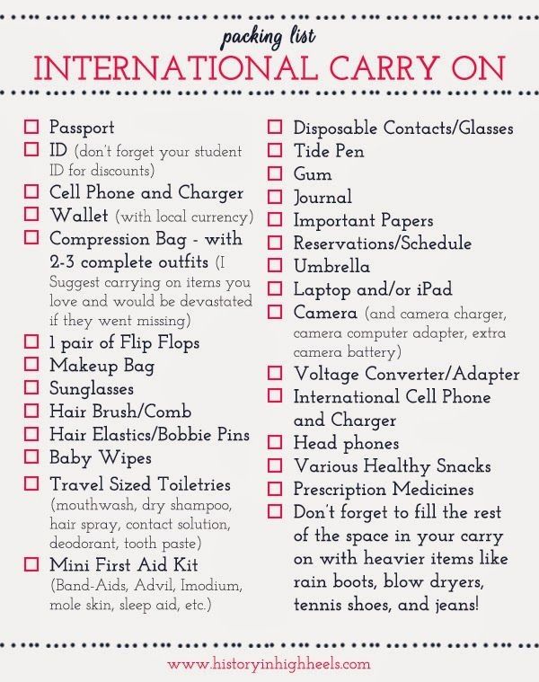 How What to Pack on Your Mission Pack list