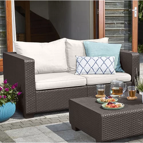 349 Ivy Bronx Halloran Loveseat With Sunbrella Cushions Reviews Wayfair Patio Small Furniture Couch - Halloran Patio Chair With Sunbrella Cushions 349 Ivy Bronx Halloran Loveseat With Sunbrella Cushions Reviews Wayfair Patio Small Furniture Couch - Halloran Patio Chair With Sunbrella Cushions
