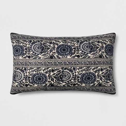 Floral Oversized Lumbar Throw Pillow Over sized Rectangular Throw Pillow