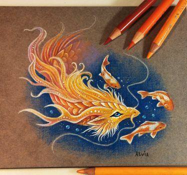 golden koi dragon by alviaalcedo dragons pinterest koi dragon dragon coy