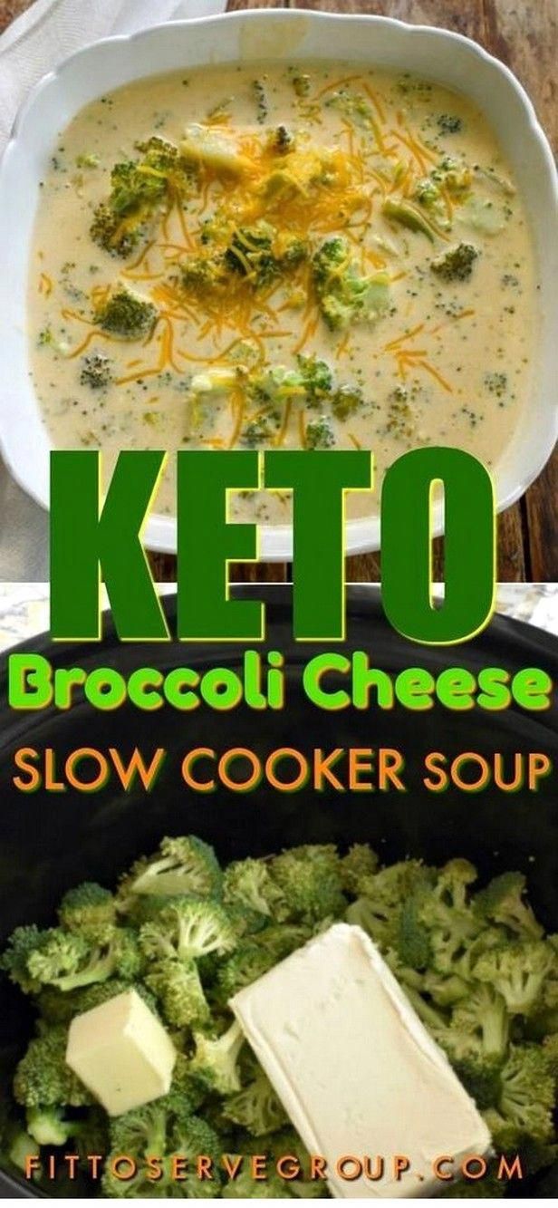 Keto Broccoli Cheese Slow Cooker Soup #health #fitness #nutrition #keto #diet #recipe #KetoDietForFa...