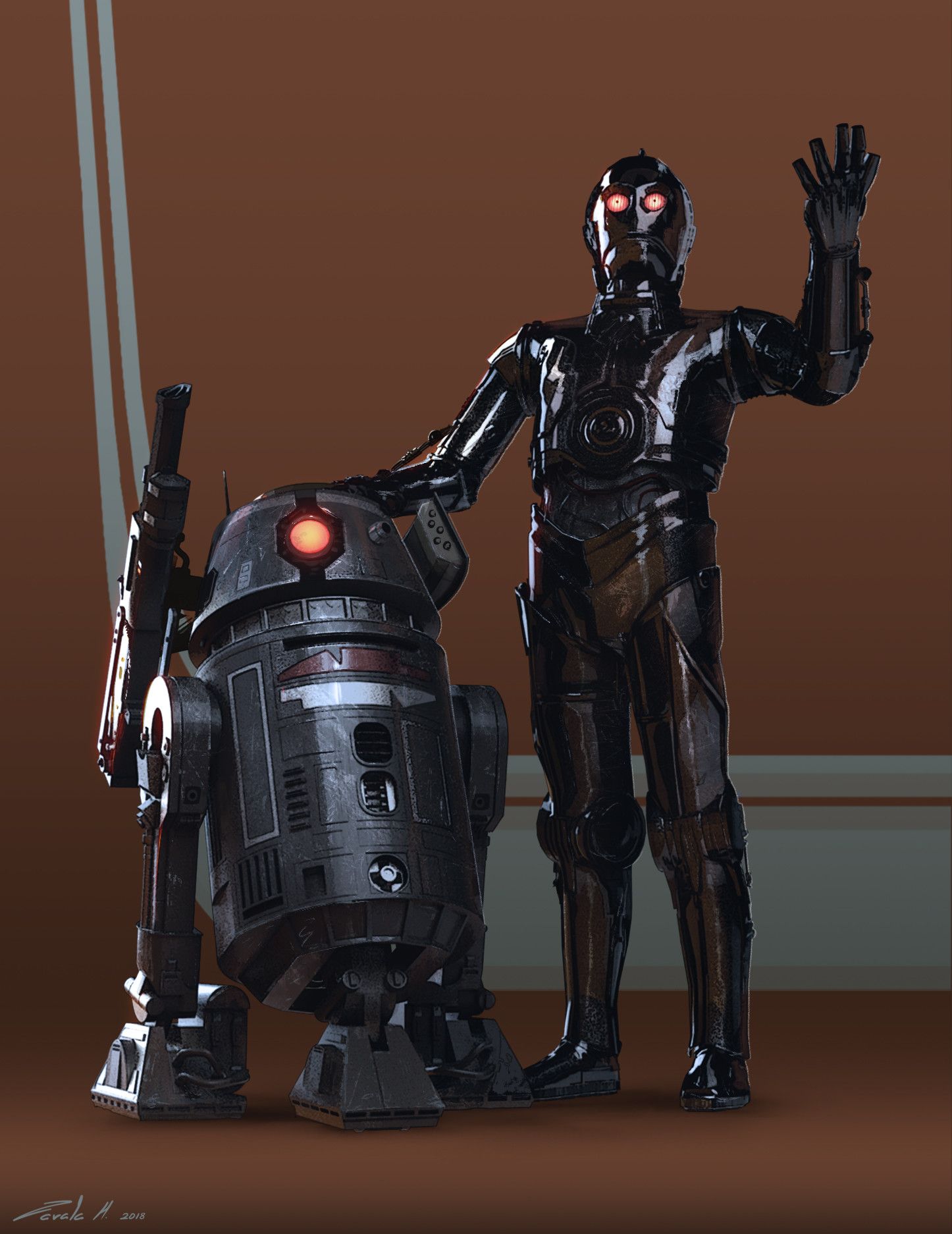 Artstation Bt 1 And 0 0 0 Stephen Zavala Star Wars Rpg Star Wars Canon Star Wars Droids