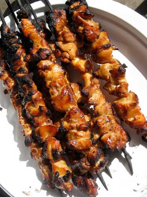 Recipe for Honey and Beer Glazed Chicken Skewers | Recipe Tropical BBQ Chicken Skewers Jelly Toast | Recipe