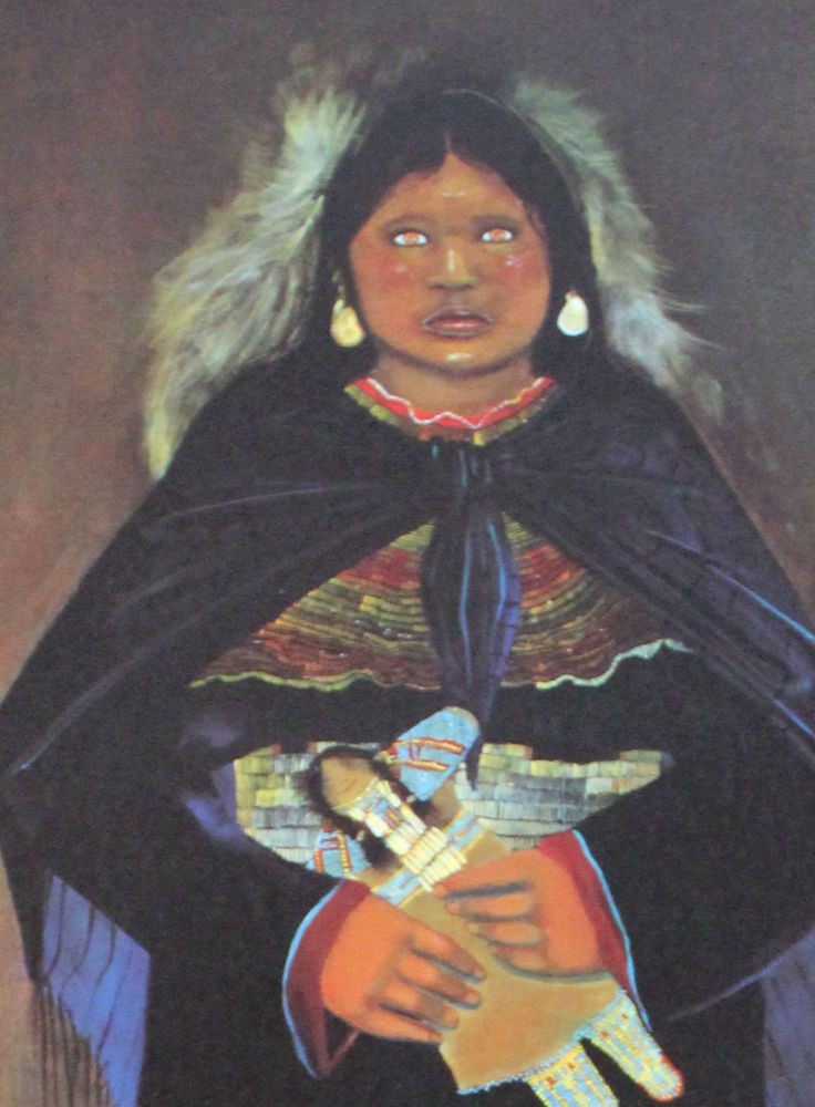 Wells art poster /"Little Girl With Ravens/" Santa Fe artist C.J