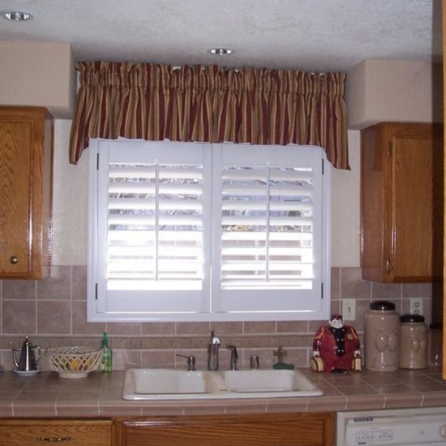 Valance over a kitchen sink. Kitchen sink window