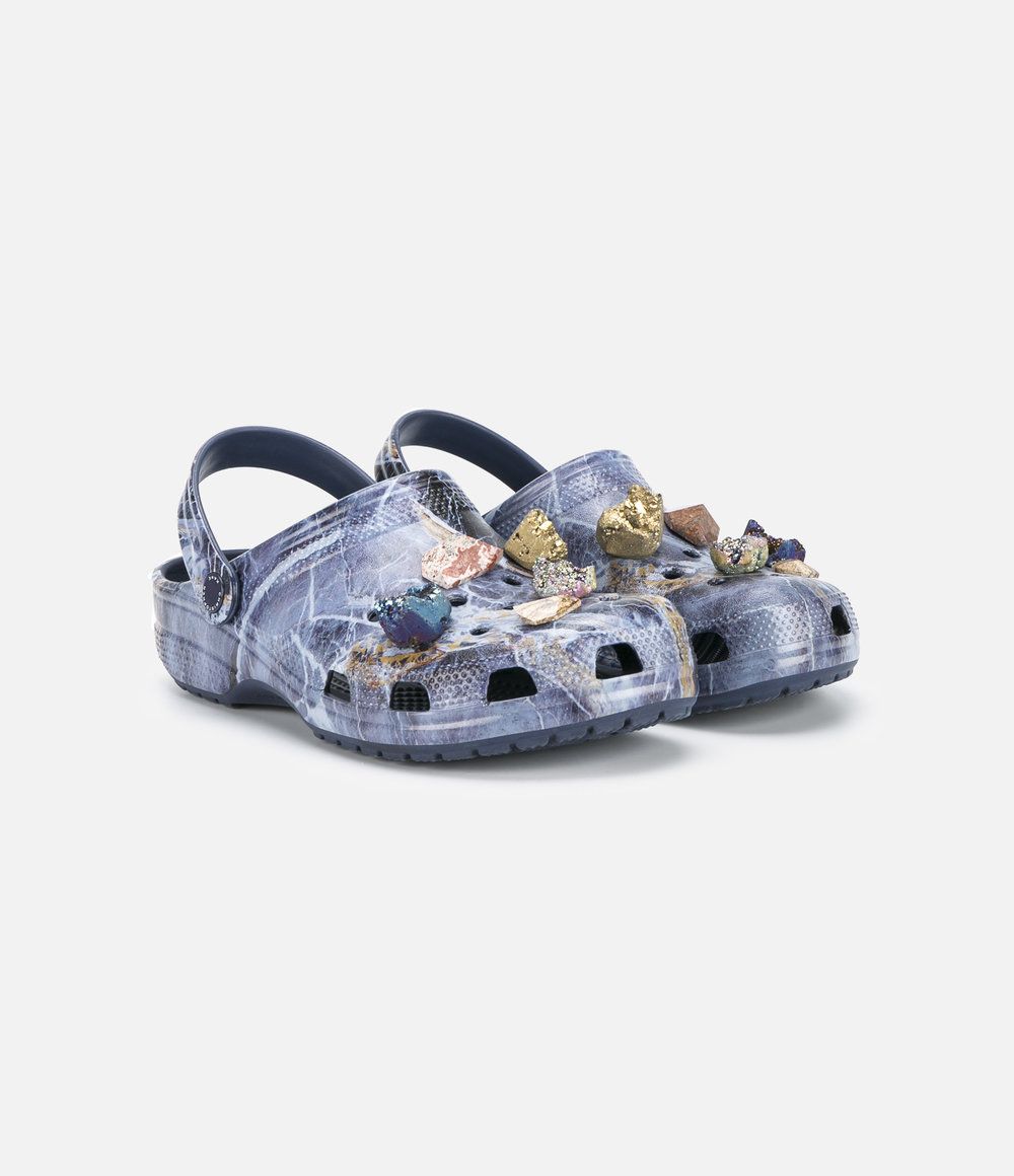 purple marble crocs