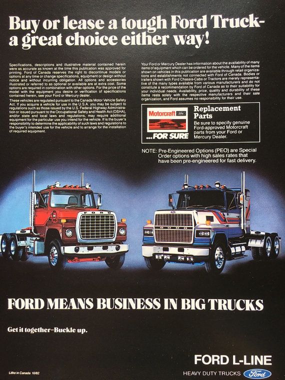 1984 Ford CL-9000 CLT-9000 Trucks Dealer Sales Brochure