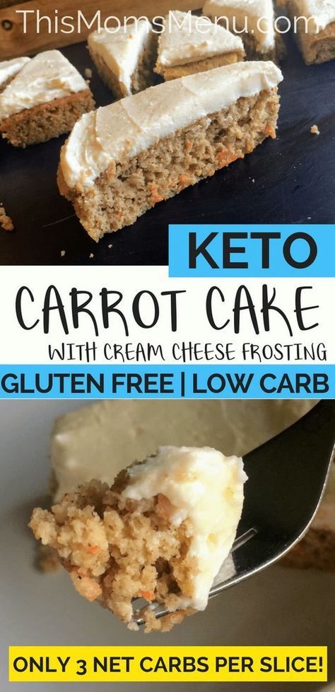 Keto Carrot Cake with Cream Cheese Frosting #ketodessert