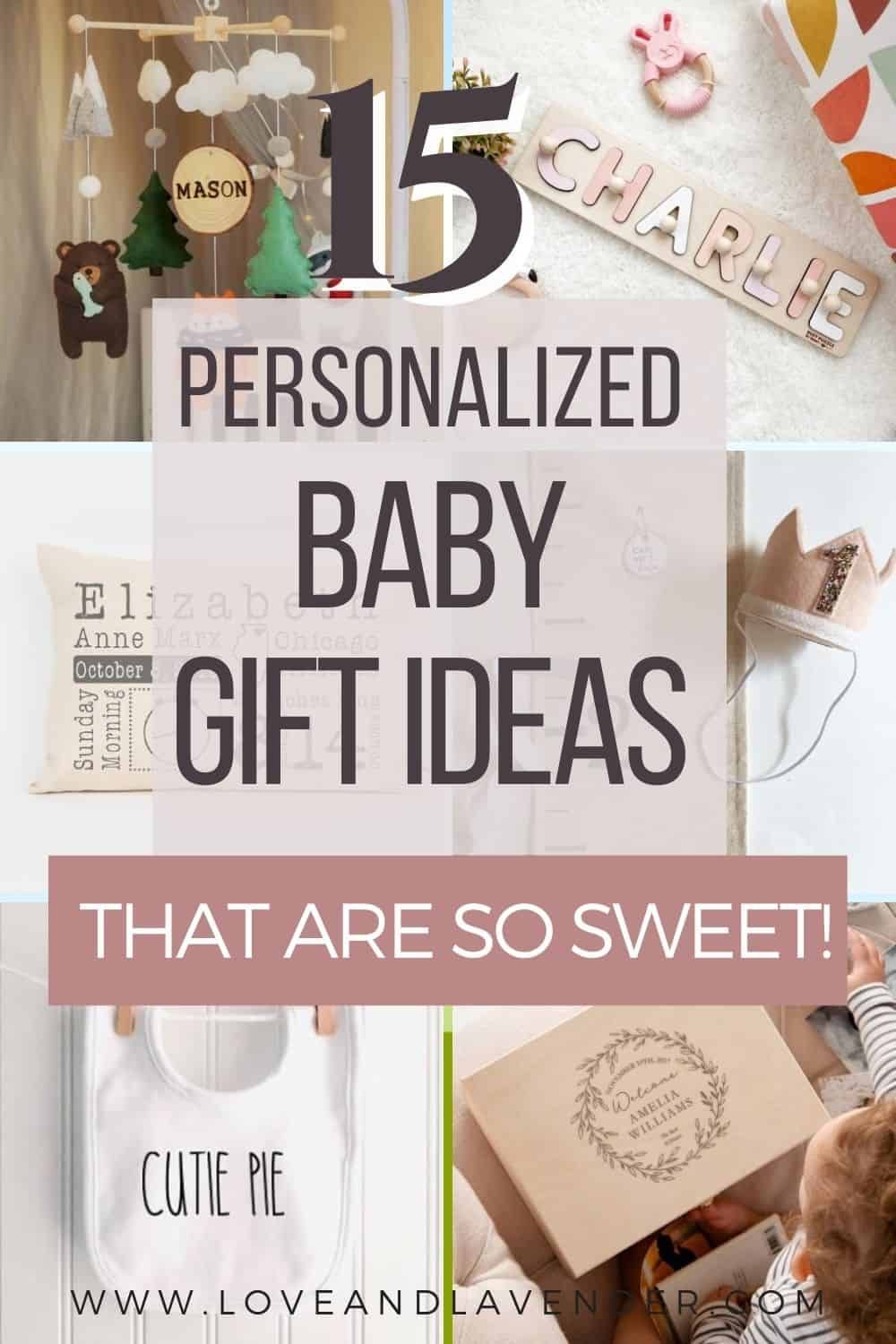 15 Personalized Baby Gift Ideas that are So Sweet! | Tiny clothes, sweet keepsakes, meaningful mementos, I love it all! They’re all fantastic, but personalized baby gifts are extra special, so I went hunting. What I found was nothing short of adorable.15 Personalized Baby Gift Ideas that are So Sweet! Newborn Baby Girl Gifts, Personalized Baby Shower Gifts, Custom Baby Gifts, Diy Baby Gifts, Baby Gifts For Boys, Special Baby Boy Gifts, Custom Baby Items, Best Baby Gifts, Unique Baby Gifts