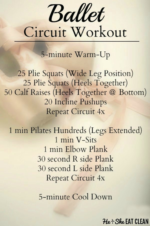 No equipment needed! Unleash your inner dancer with this Ballet Inspired Workout Circuit from He and She Eat Clean! #heandsheeatclean #ballet #workout #fitness #dance Ballerina Workout, Ballet Body Workout, Dance Training, Circuit Training, Workout Circuit, Training Tips, Strength Training, Yoga Fitness, Workout Fitness