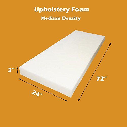 Upholstery Foam Cushion Sheet 18/"x72/" Medium Density Sofa Cushion Mattresses