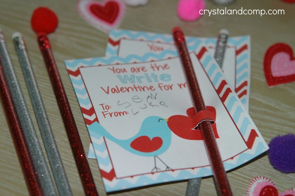 Printable Valentine Pencil Holder | Valentine crafts for kids