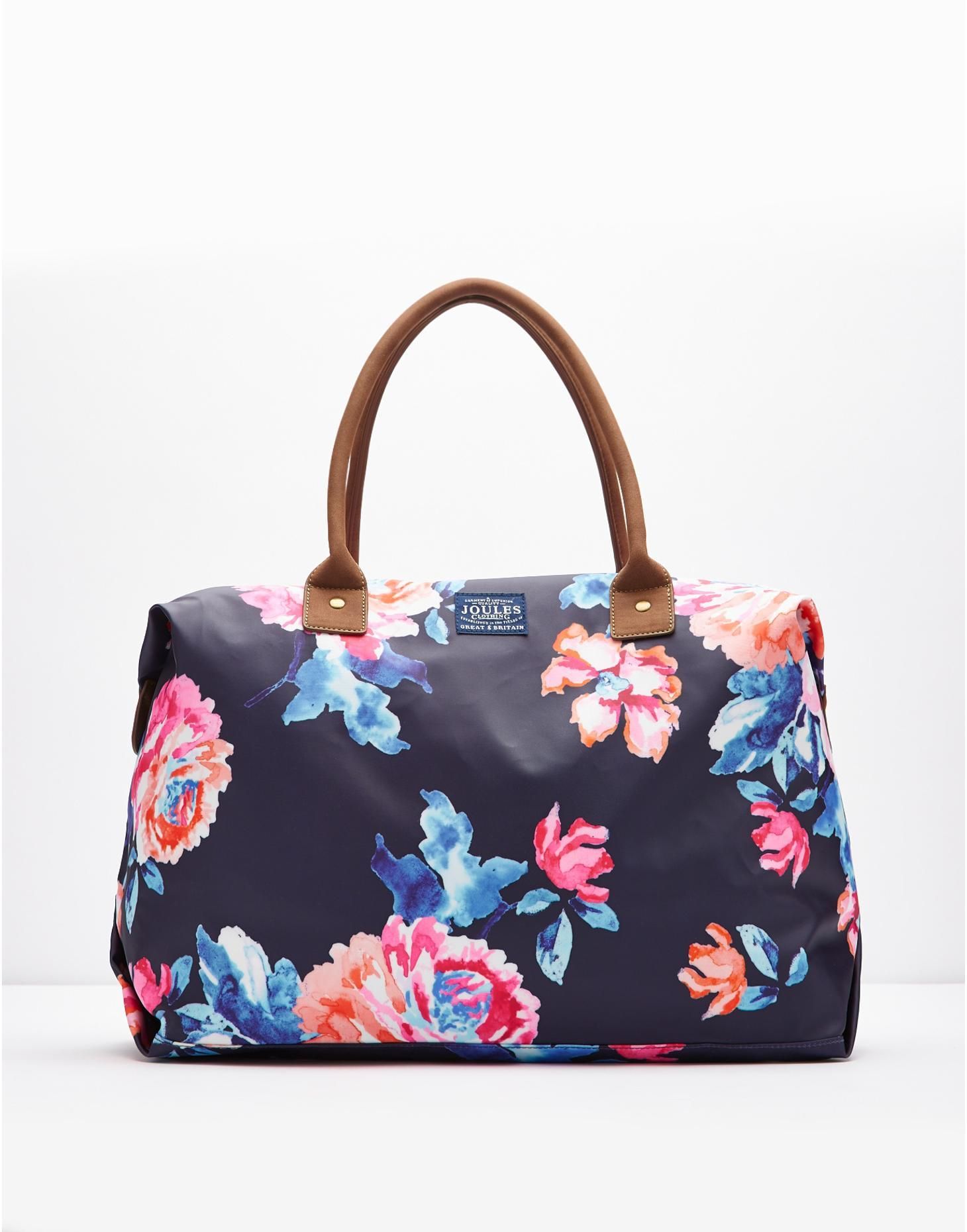 Kembry Navy Rose Printed Canvas Overnight Bag Size One Kembry Navy Rose Printed Canvas Overnight Bag Size One Joules Uk
