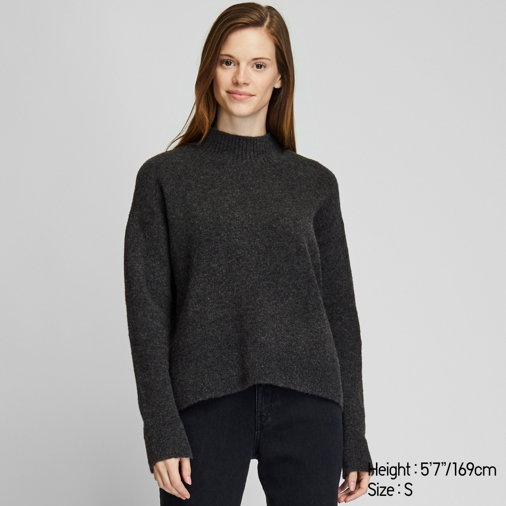 Download WOMEN SOUFFLE YARN MOCK NECK JUMPER | UNIQLO UK (With ...