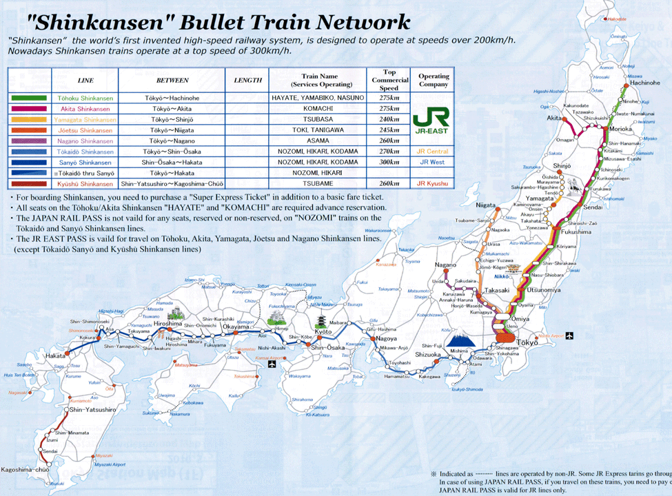 Bullet Train Japan Map Pin on japan trip