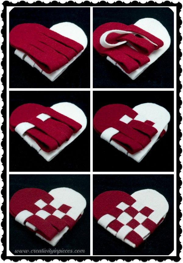 felt heart weaving I always made with red and white construction paper for valentine cookie
