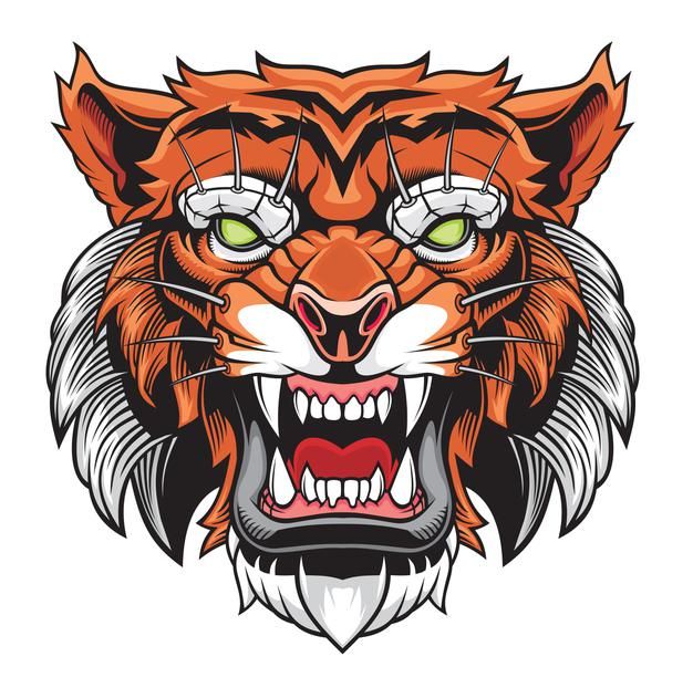 Angry tiger head mascot isolated on whit... | Premium Vector #Freepik #vector #logo #nature #animals #cat Tiger Face, Tiger Head, Angry Tiger, Spiderman, Art Logo, Japanese Art, Mascot, Graphic Resources, Freepik