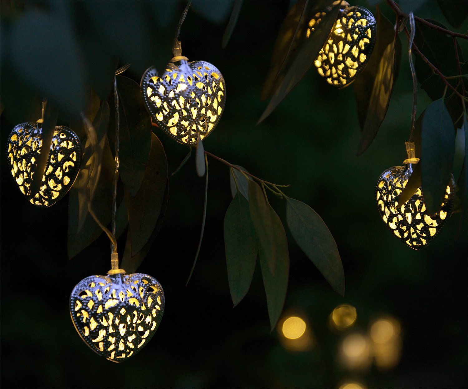 Solalux Set Of 12 Moroccan Solar String Lanterns Garden Led