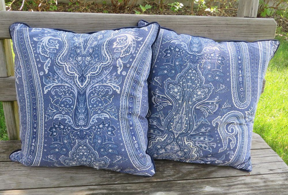 Ralph Lauren PUTNEY Paisley Bed Decorative Throw Pillows Blue White Inspiration Decorative Bed Pillows Blue Ralph Lauren PUTNEY Paisley Bed Decorative Throw Pillows Blue White Inspiration Decorative Bed Pillows Blue