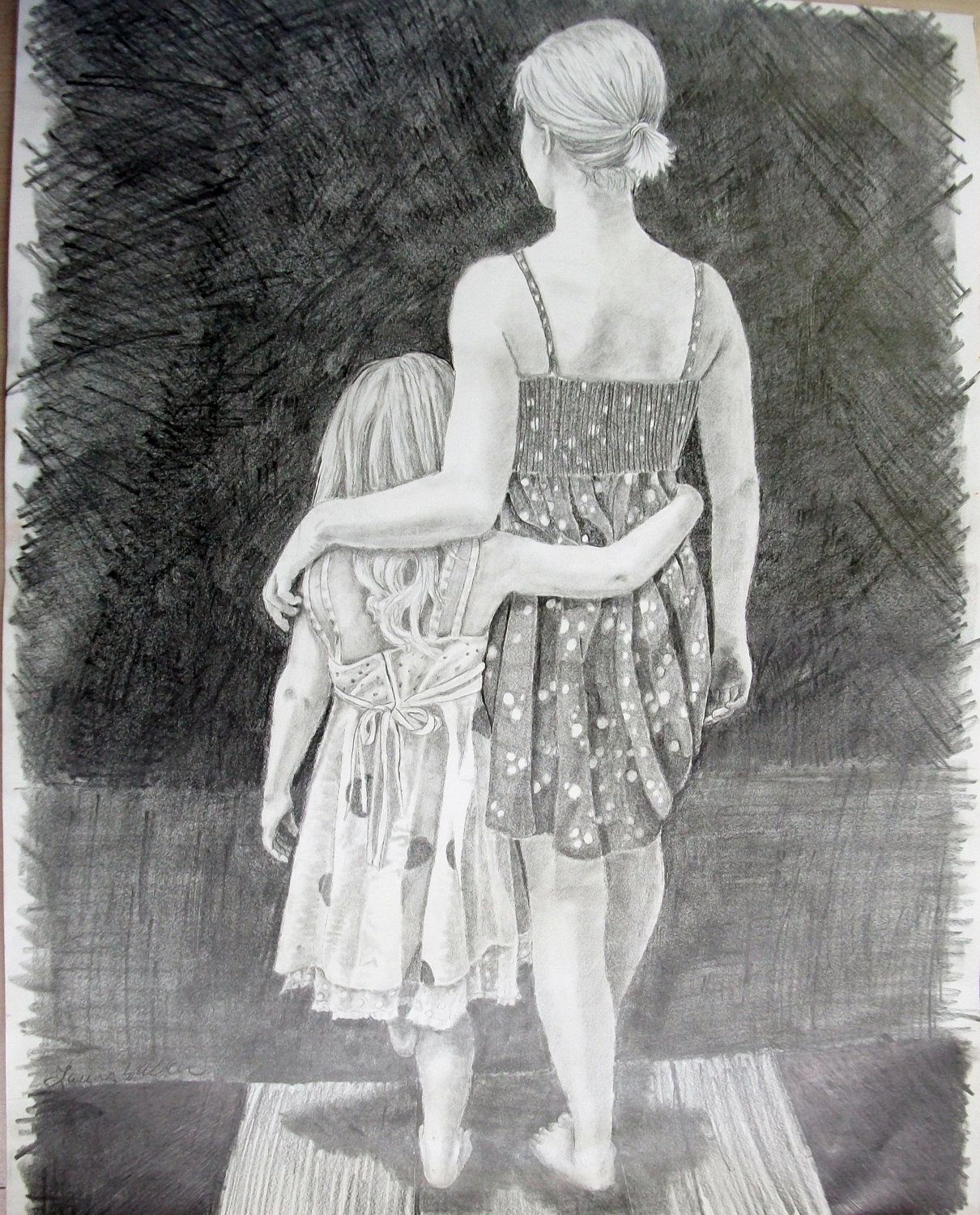 www.thelastrow.lk | Mother and daughter drawing, Mother daughter art