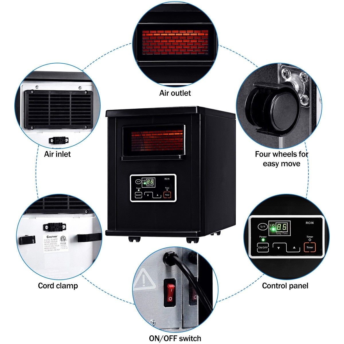 Domotec D7211 Infrared Quartz Heater Heater Electric Heater Infrared