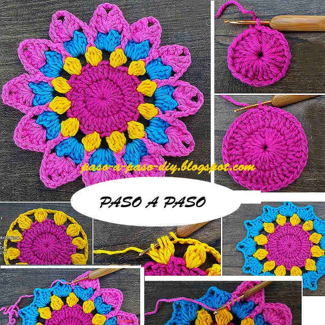 Cómo Tejer Flor Mandala Fácil Crochet Diy Mandala De Ganchillo Mandalas Crochet Patrones Patrones