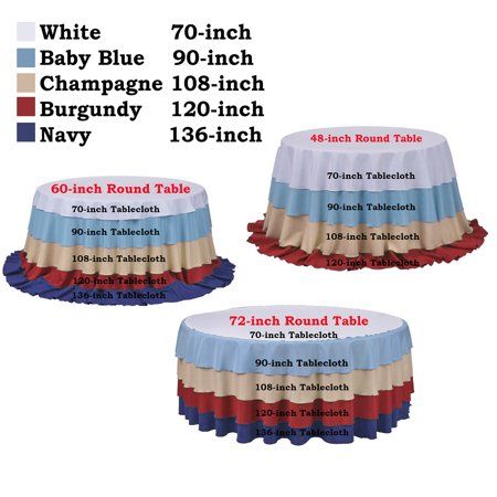 Efavormart 120 Round Polyester Tablecloth For Kitchen Dining Catering Wedding Birthday Party Decorations Events Com In 2021 Table Layouts Tables Wedding Table Layouts, 120 Inch Round Tablecloth Fits What Size Table