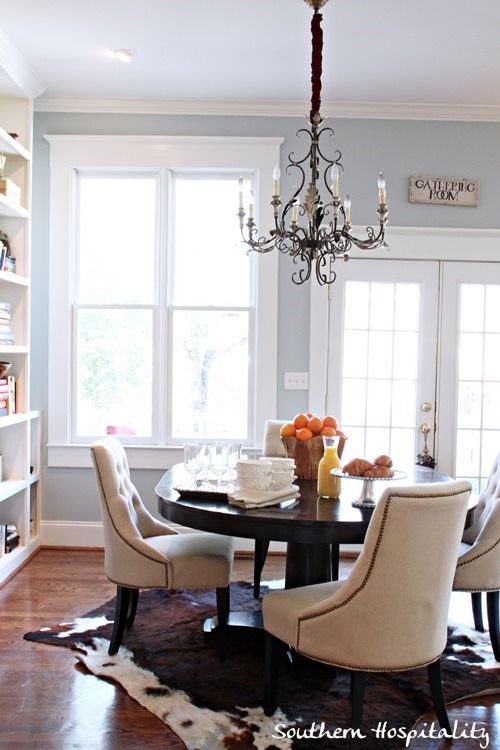 Feature Friday A Marietta Historical Home Tour Cowhide Rug Dining Room Rug Under Dining Table Home