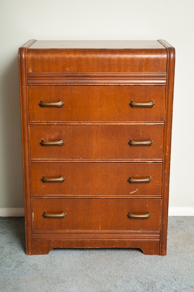 Depression Era Art Deco Waterfall Dresser 175 Knot Too Shabby Depression Era Art Deco Waterfall Dresser 175