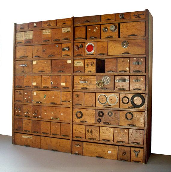 Vintage Hardware Store Bins And Shelving Cabinet / Oak House + Vintage Hardware Store Bins and Shelving Cabinet / Oak - Vintage Hardware Store Bins And Shelving Cabinet / Oak House +