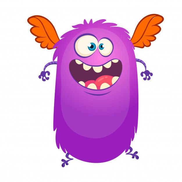 Monstre De Dessin Animé Volant Heureux. Illustration Monstre De Dessin Animé Volant Heureux. Illustration