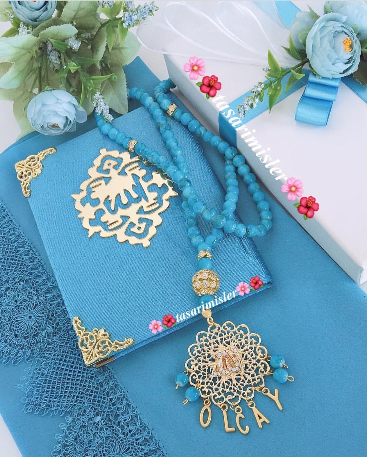 Mevidhediyeleri Yasiniserif Eligneoyalimevlidortusu Isimlitesbih Turkuazmaviset Ceyiz Bohca Hediyelik Seni Islamis Cinta Allah Ilustrasi Karakter
