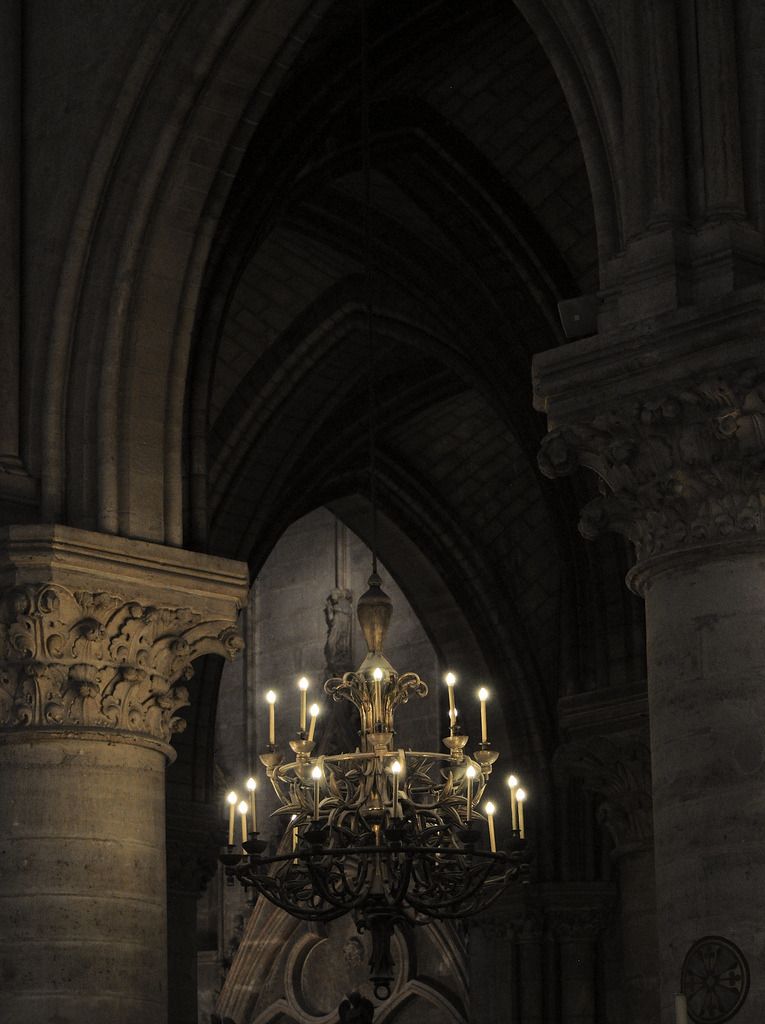 A Chandelier in Notre Dame, Paris A Chandelier in Notre Dame, Paris