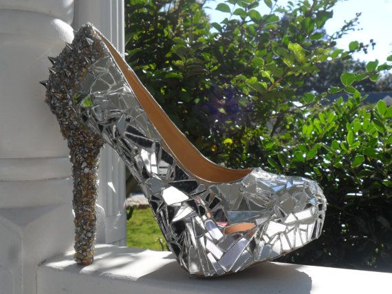 Mirror Mosaic Heels With Spikes Mirror Mosaic Mosaic Unique Shoes