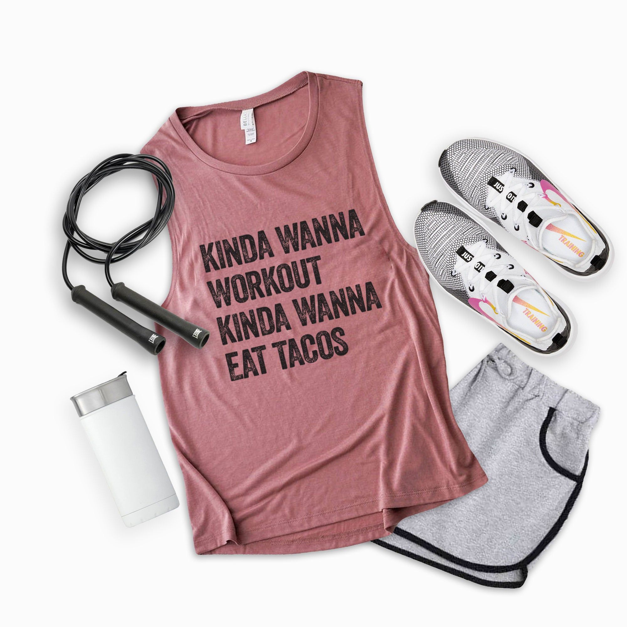 Kinda wanna eat tacos funny gym tankFunny Workout Crop Available with Custom Text /& More colors